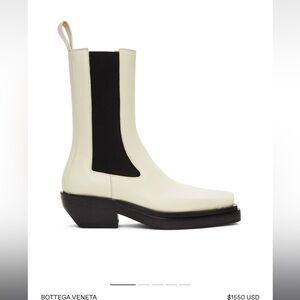 Bottega Veneta The Lean Off-White Chelsea Boots Sz 39